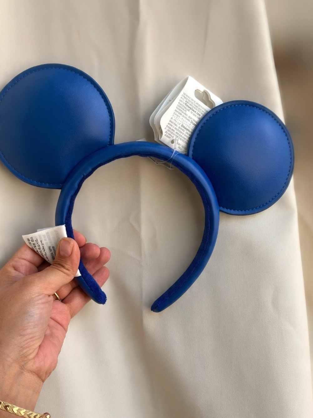 Disney Blue Faux-Leather Mouse Ear Headband